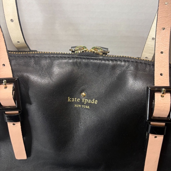 Kate Spade New York Waverly St. Drew Satchel 12x18" Black bag w/ White/Pink - Picture 2 of 14